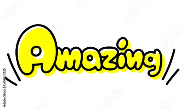 Obraz スタンプ風ラフなイラスト文字 / Amazing