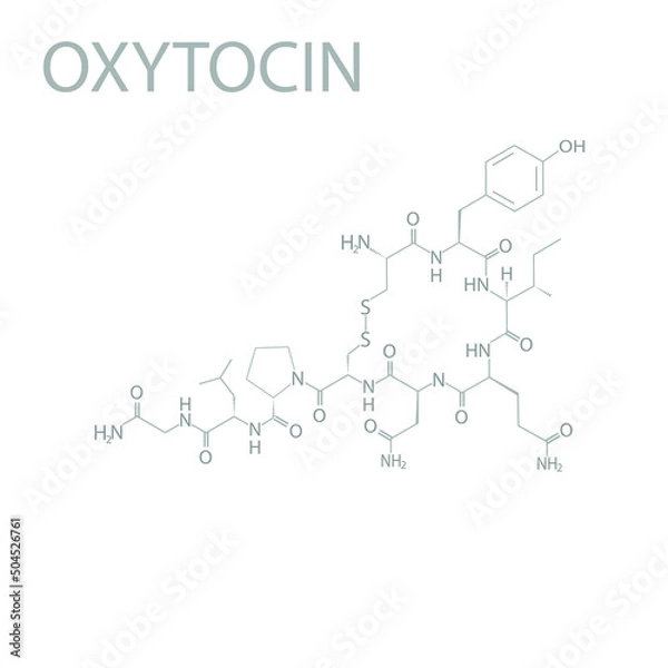 Fototapeta Oxytocin molecular skeletal chemical formula.	
