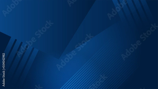 Obraz Dark blue background with abstract graphic elements for presentation background design.