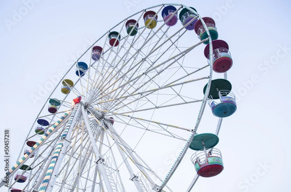 Obraz big wheel with multicolored cabins