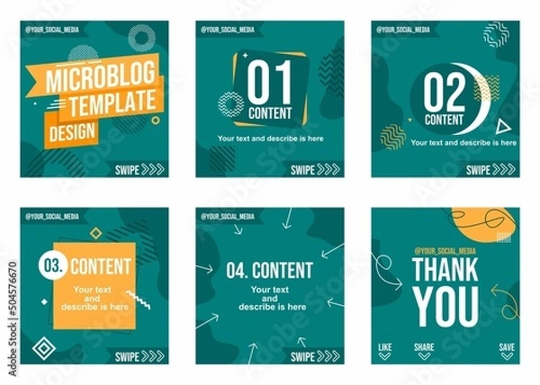 Fototapeta Creative microblog or carousel design
