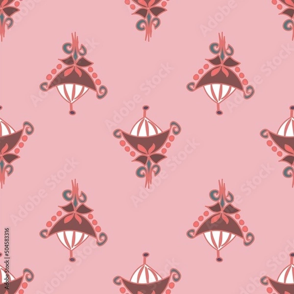 Fototapeta Cute decorative art vector seamless repeat pattern[