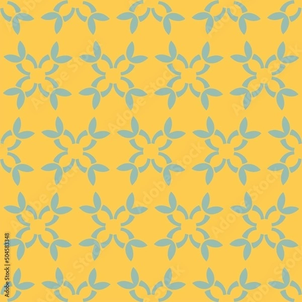 Fototapeta Sage green and mustard yellow vector seamless repeat pattern