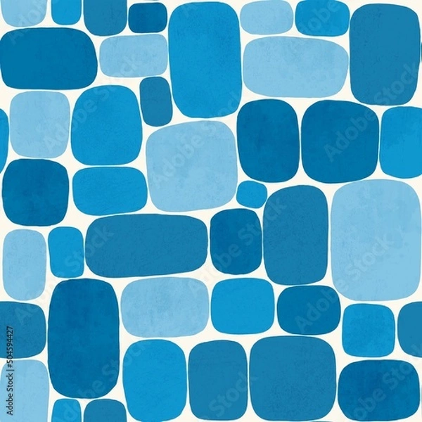 Obraz Abstract blue color block shapes pattern