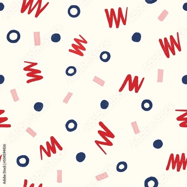 Obraz Zigzags, circles, and dots abstract pattern