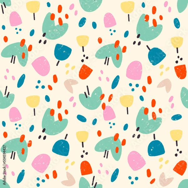 Obraz Colorful hand-drawn tulip garden