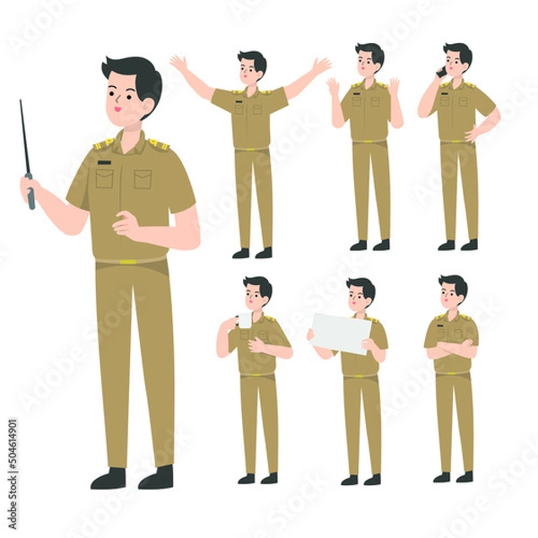 Obraz Thai civil servant character design presenting concept