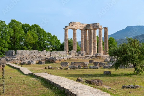 Fototapeta Temple of Zeus in archaeological site of ancient Nemea, Greece
