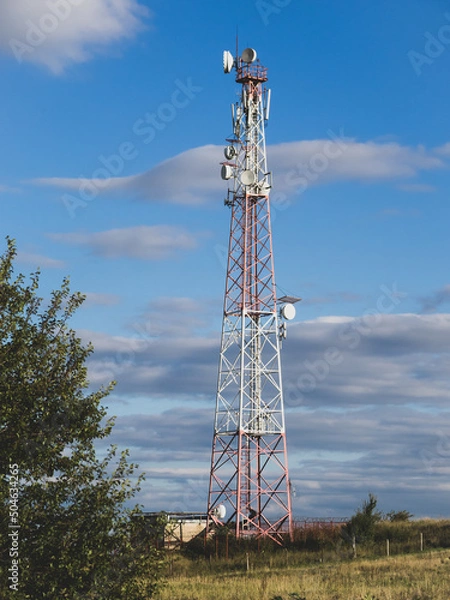 Obraz Cell site and Telecom Base Station.