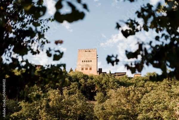 Obraz View of the Torre de Comares of the Alhambra in Granada from the Albaicín.