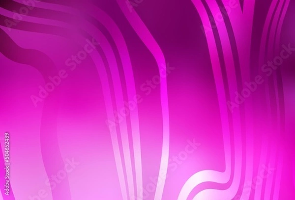Fototapeta Light Pink vector backdrop with bent lines.