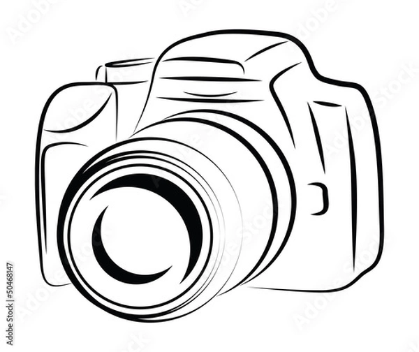 Obraz Rysunek konturowy aparatu