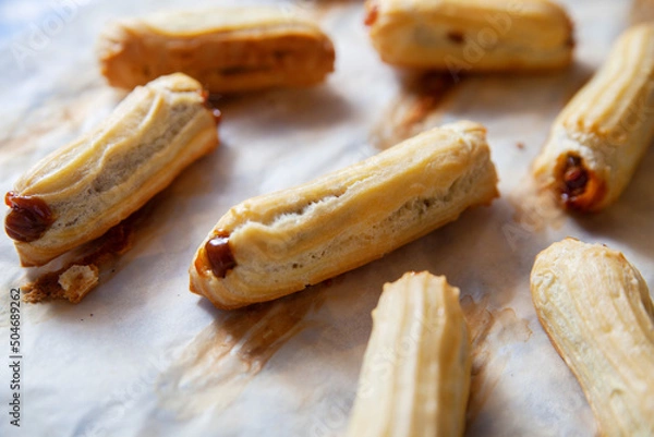 Obraz sweet eclair on white paper