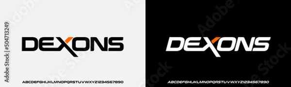 Fototapeta Modern Bold Font. Typography urban style alphabet and number for fashion, sport, technology, digital, movie, logo design, vector illustration