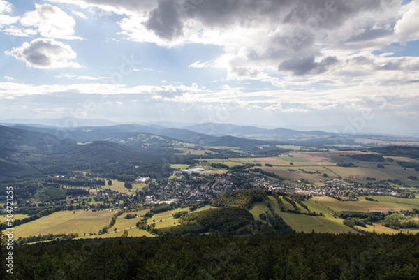 Fototapeta View from Biskupia Kopa towards Zlate Hory. 