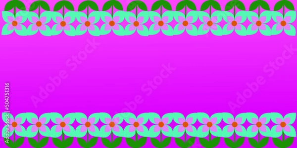 Obraz pink background and flowers border