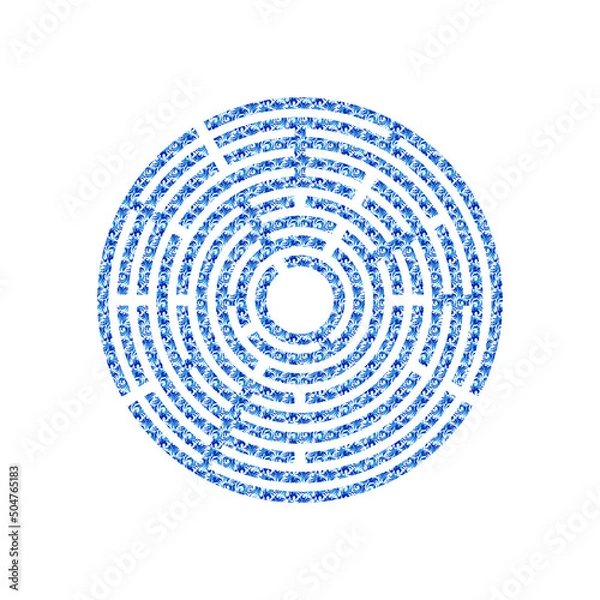 Fototapeta Abstract maze labyrinth with entry and exit. Vector labyrinth EPS 10.Labyrinth for a children's developmental magazine. floral vector design silhouette on isolated white background