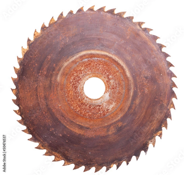 Obraz Old rusty circular Saw, isolated on white