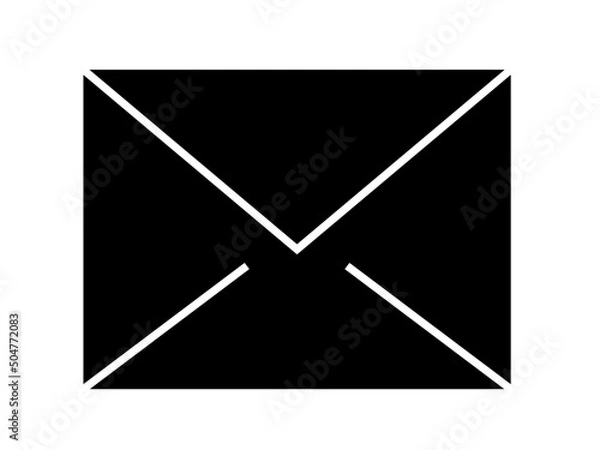 Obraz メールアイコン　シルエット　イラスト　白黒