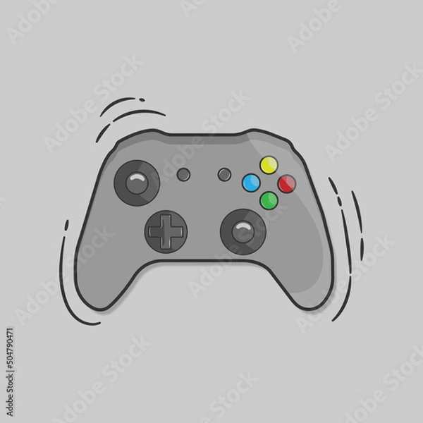 Obraz joystick in gray cartoon style