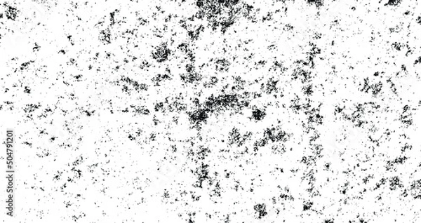 Obraz Small uneven spots and particles of debris. Abstract vector texture. Distressed uneven background. Grunge texture overlay with fine grains isolated on white background. Vector illustration. EPS10.