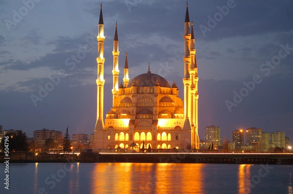 Obraz night mosque reflection