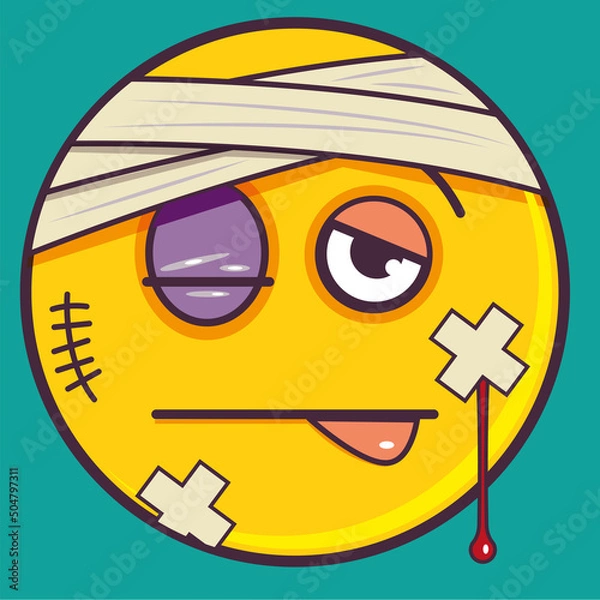 Obraz Bruised and battered Emoticon