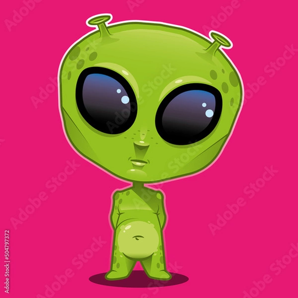 Obraz Cute green alien