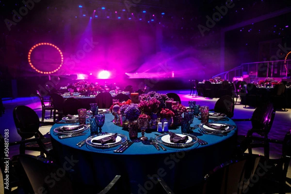 Obraz Table set for wedding or another catered event dinner