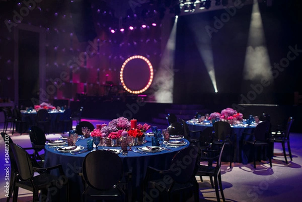 Obraz Table set for wedding or another catered event dinner