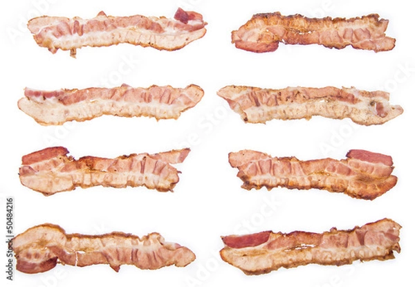 Fototapeta Bacon Stripes isolated on white