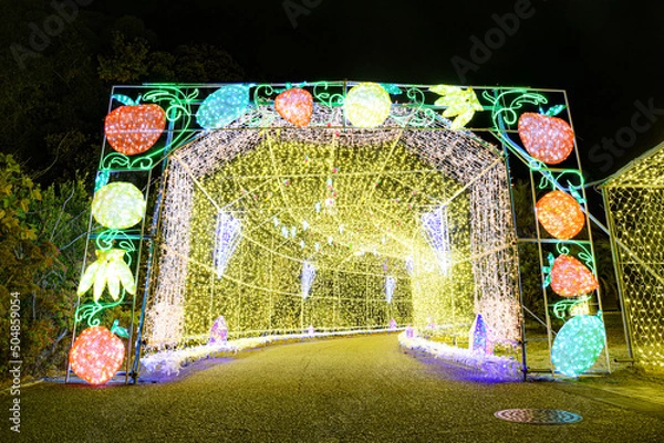 Fototapeta イルミネーション　光のトンネル