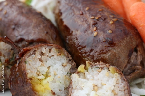 Obraz 肉巻きおにぎり