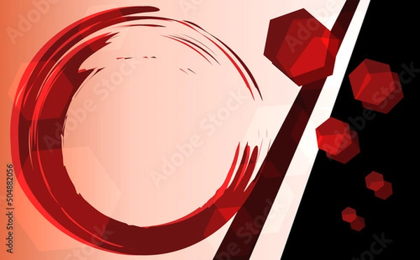 Obraz 筆ブラシ背景　和風　壁紙　イラスト　赤色