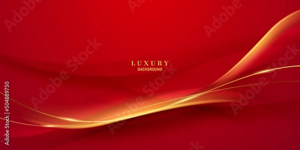 Fototapeta abstract vector luxury red and gold background modern creative concept