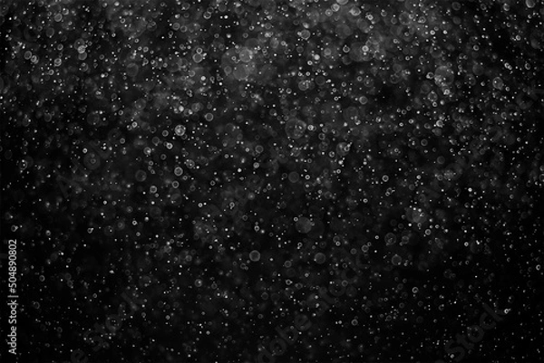 Fototapeta Black and white texture of snow, raindrops, bubbles