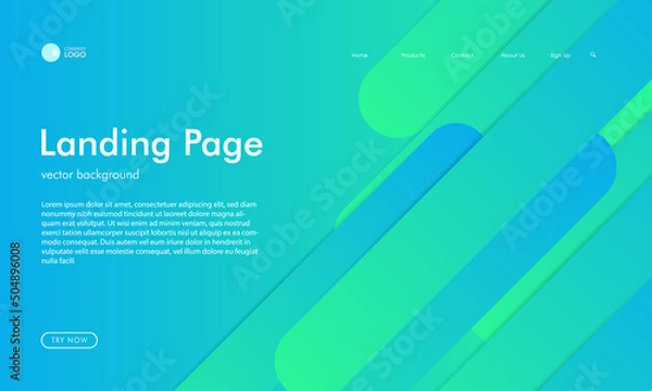 Fototapeta Landing page design for website and mobile website development. Futuristic website template background. Vector illustration.