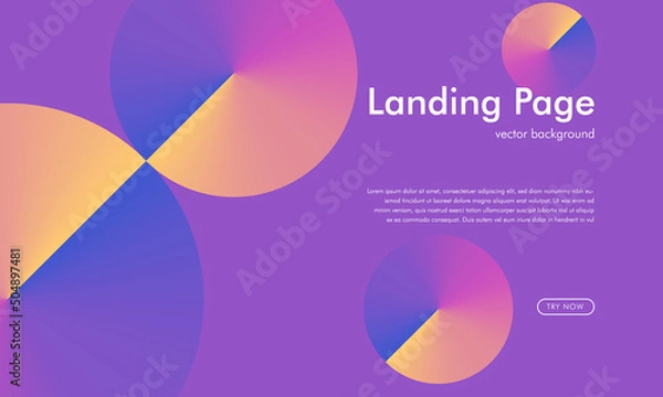 Obraz Landing page design for website and mobile website development. Futuristic website template background. Vector illustration.