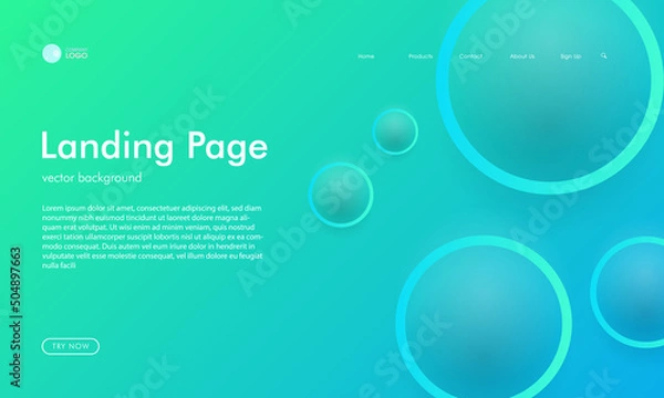 Obraz Landing page design for website and mobile website development. Futuristic website template background. Vector illustration.