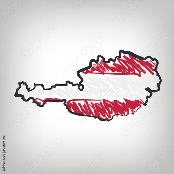 Obraz Rysunek mapy Austrii