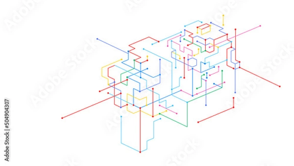 Obraz Blockchain connection digital concept background