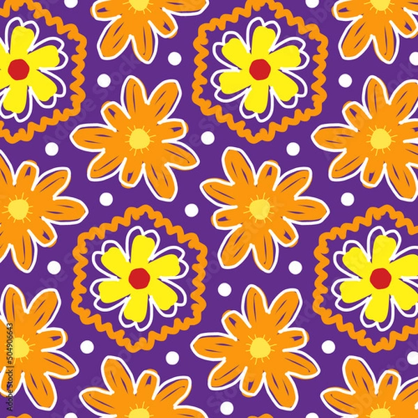 Fototapeta seamless floral pattern