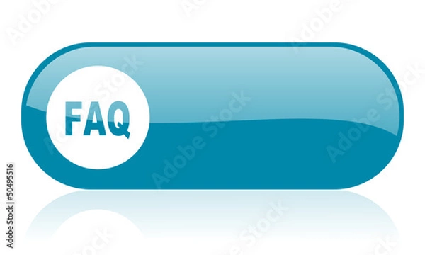 Obraz faq blue web glossy icon