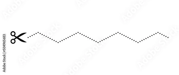 Fototapeta Scissors cutting line