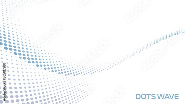 Fototapeta Simple dots wave with halftone effect. Vector graphics
