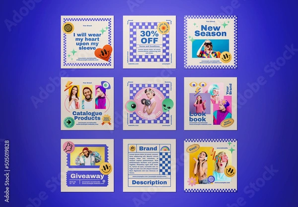 Obraz Soft Pop Social Media Set