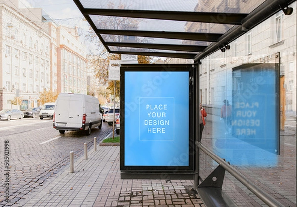 Obraz Maksual plakatowy na stroiku autobusowym Billboard
