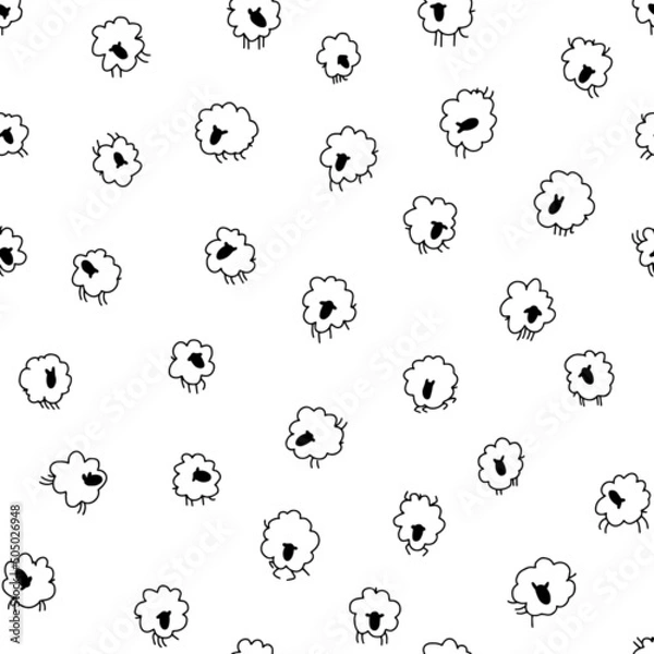 Fototapeta Seamless pattern with sheep.