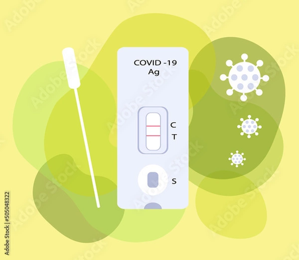 Fototapeta Antigen test kit (ATK). Vector illustration isolated on white.