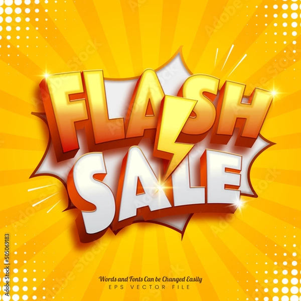 Fototapeta Flash sale banner editable text effect